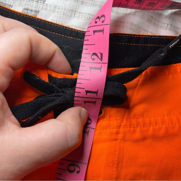 Fox Racing Men’s Orange Board Shorts Size L | Moto Logo Swim Trunks Surf Style - Picture 8 of 9